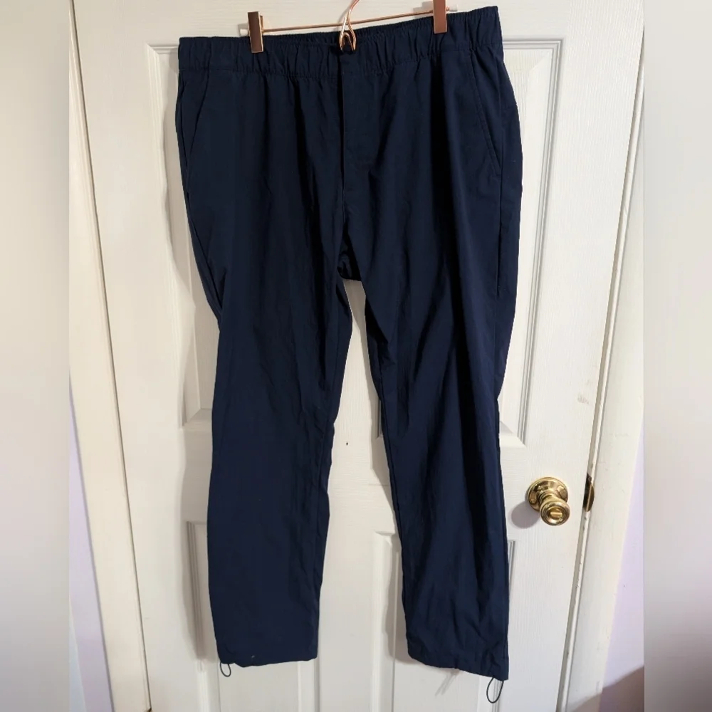 Adidas Mens Pants Blue Active Performance Golf Drawstring Elastic Waist Size XL